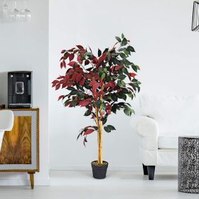 1PC 4 Feet Tall Artificial Ficus Tree with Nursery Pot 1PC 4 Feet Tall Artificial Ficus Tree with Nursery Pot