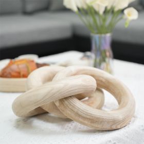 Natural Wood 3-Link Decorative Round Chain Decor for Bookshelf, Coffee Table Natural Wood 3-Link Decorative Round Chain Decor for Bookshelf, Coffee Table